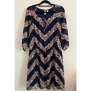 *3 for $10* floral chevron chiffon dress